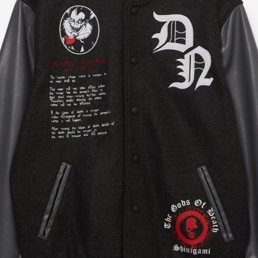 Death Note Embroidered Unisex Varsity Jacket Size 2X - Picture 3 of 5
